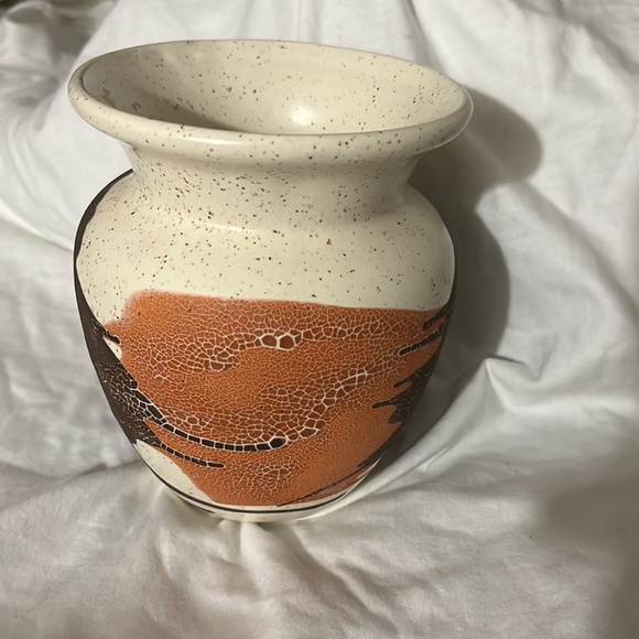 Royal Haeger Pottery Earthwrap crackle vase 5.5” tall brown rust - Picture 3 of 4